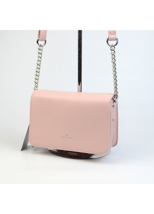 Рожева жіноча маленька молодіжна сумка крос-боді клатч через плече на три відділення Alex&Mia (354182787)