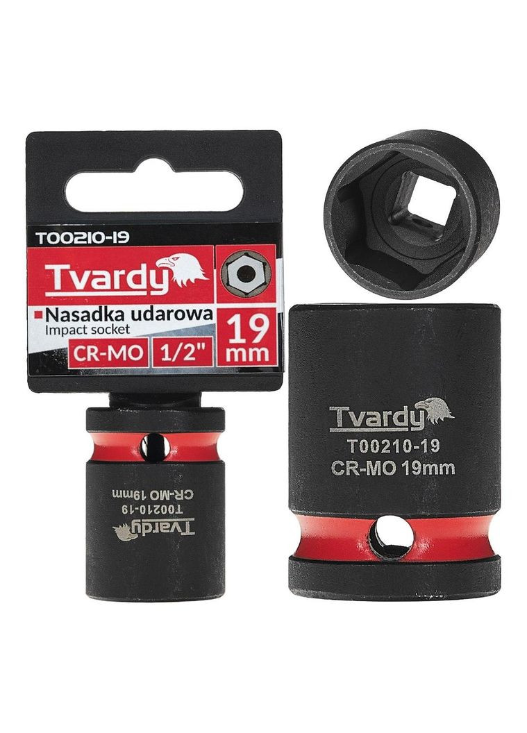 Головка ударная "Tvardy" из хром-молибденовой стали (Cr-Mo) 1/2" 6-гранная 19 мм Geko (351851731)