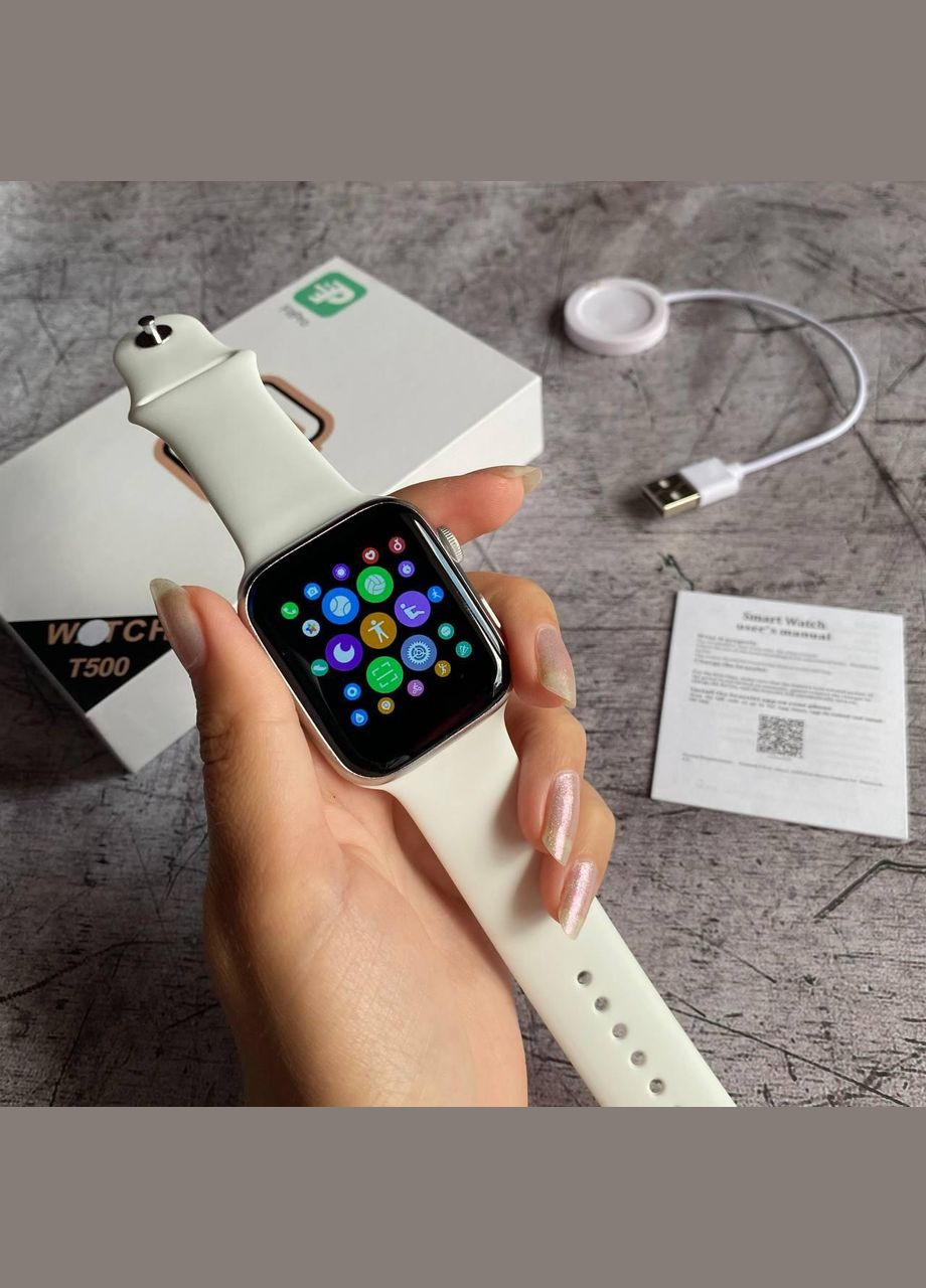 Смарт Часы T500 Smart Watch с переменным ремешком, оповещениями из соцсетей, пульсометром, звонками No Brand (339094660)
