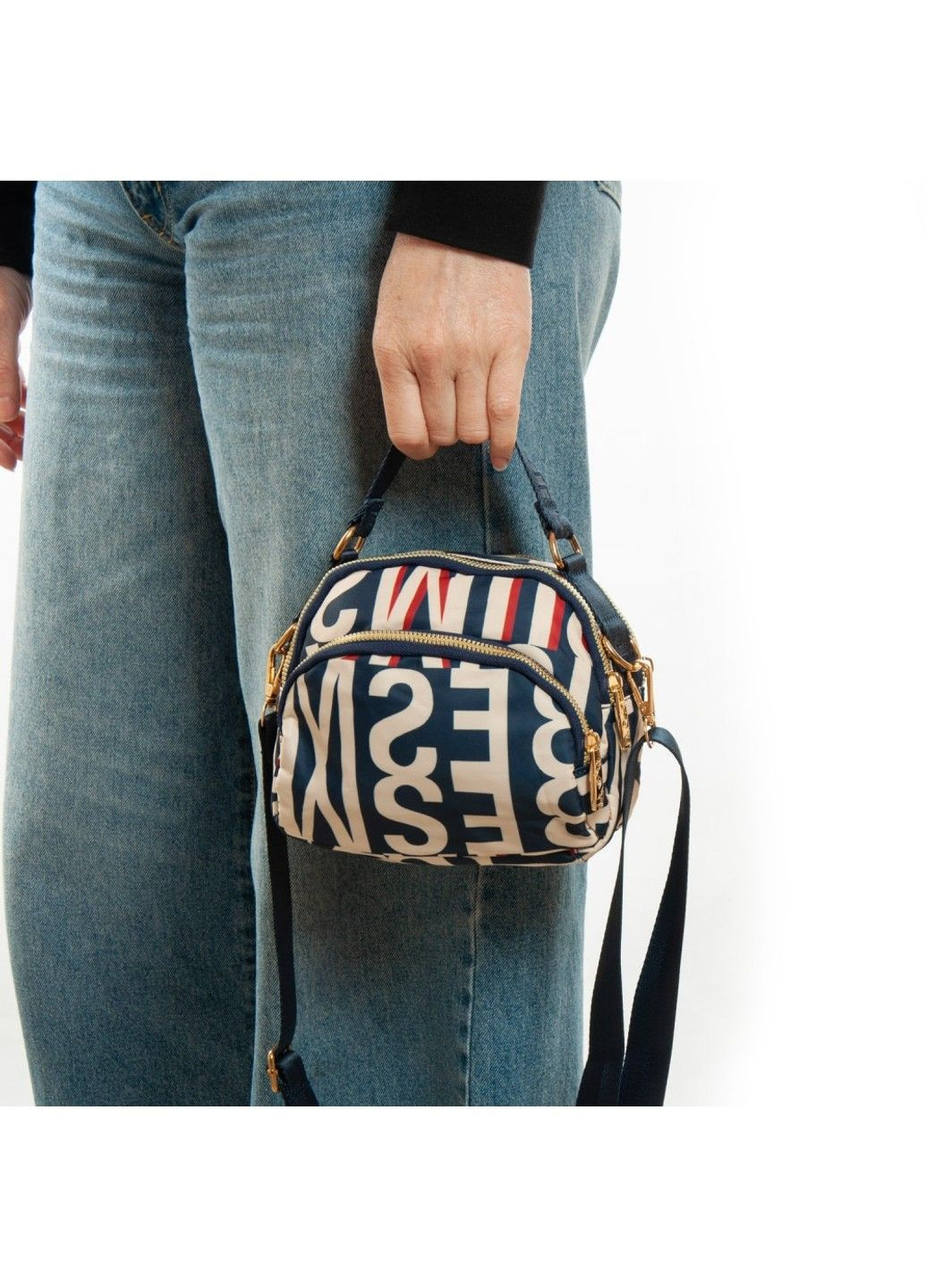 Летняя тканевая сумка 1631 blue letters Jielshi (329692684)