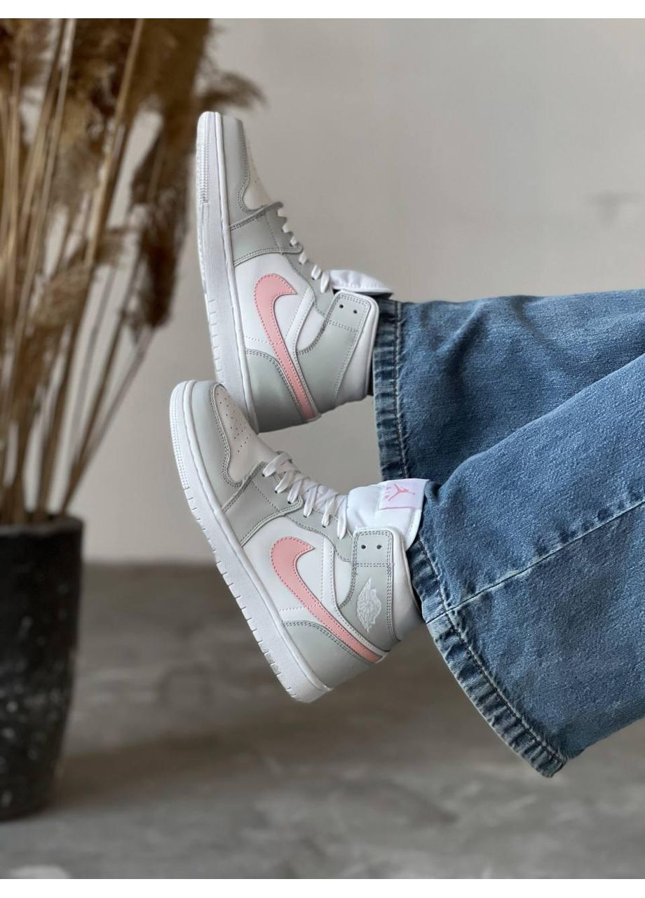 КРОСІВКИ ЖІНОЧІ NIKE AIR JORDAN 1 RETRO HIGH GREY ORANGE НАЙК АІР ДЖОРДАН No Brand сірі демісезони (367167614)