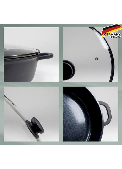 Сковорода Вок з кришкою Atura 32см Black (15174) Kela (329143007)