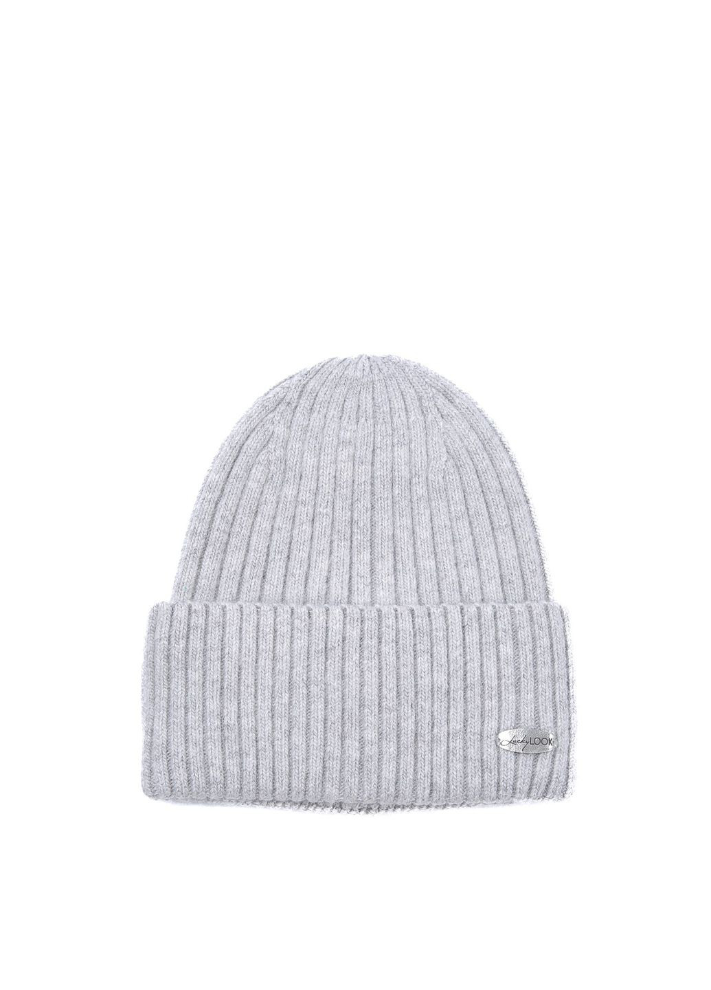 Шапка біні жіноча вовна сіра HARRIS LuckyLOOK 856-707 (362623928)