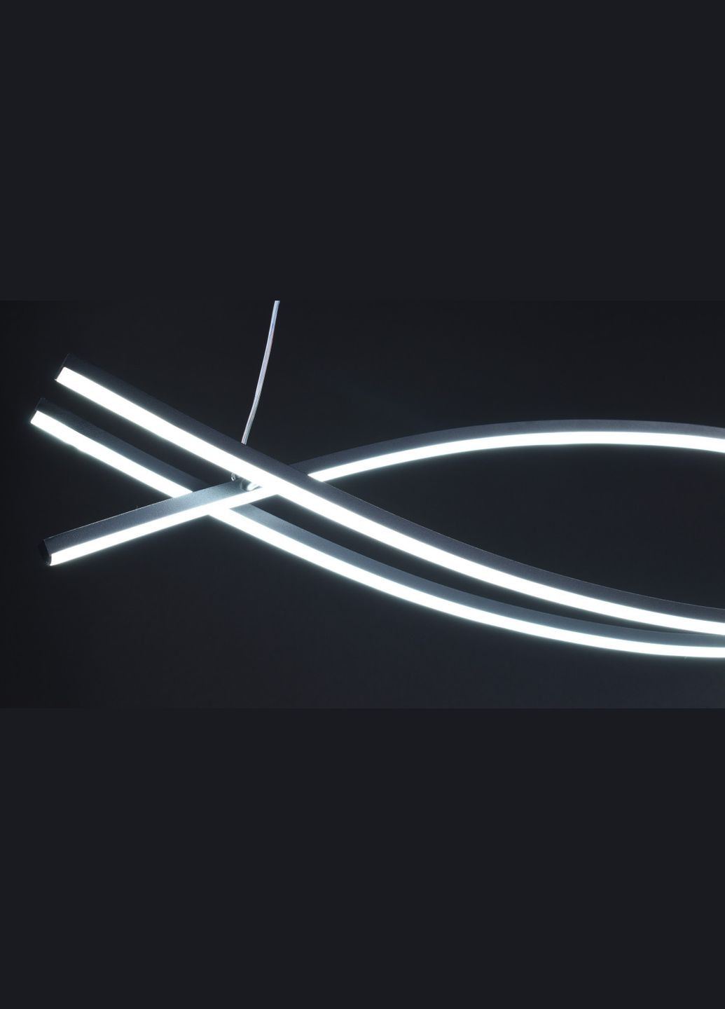 Люстра світлодіодна підвісна LED світильник для квартири на стелю лед 27491 Чорний 25-100х12х120 см. Sunnysky (364756195)