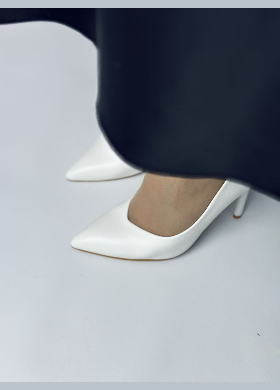 No Brand Стильні жіночі туфлі білий з штучна шкіра, — демісезон (328599283)