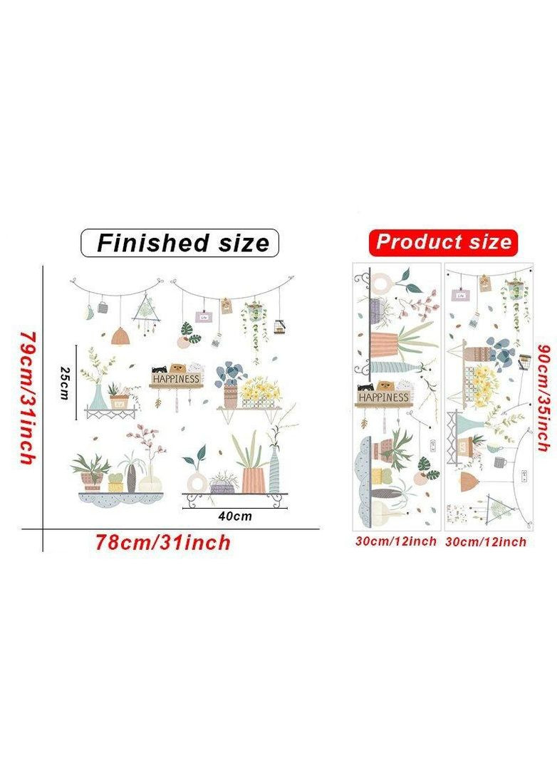 Виниловые наклейки Вазоны Коты (лист 60 х 90 см) Б179-16 QH-AB No Brand (356767866)