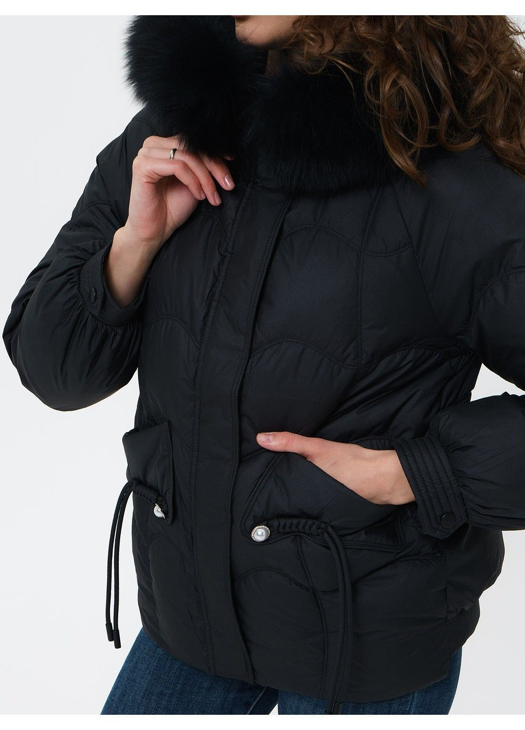 Черная зимняя куртка 21 - 04275 Vivilona