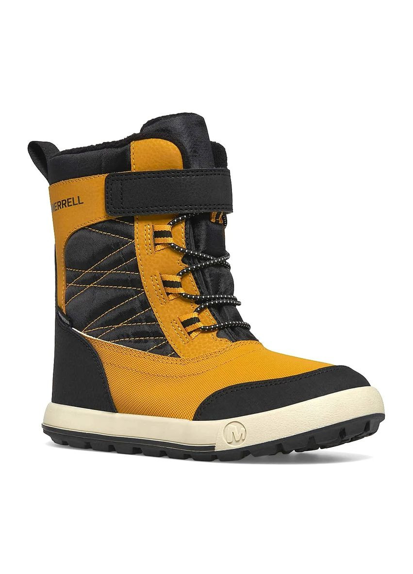 Коричневые повседневные зимние ботинки для мальчика snow storm 2.0 waterproof boot white black Merrell