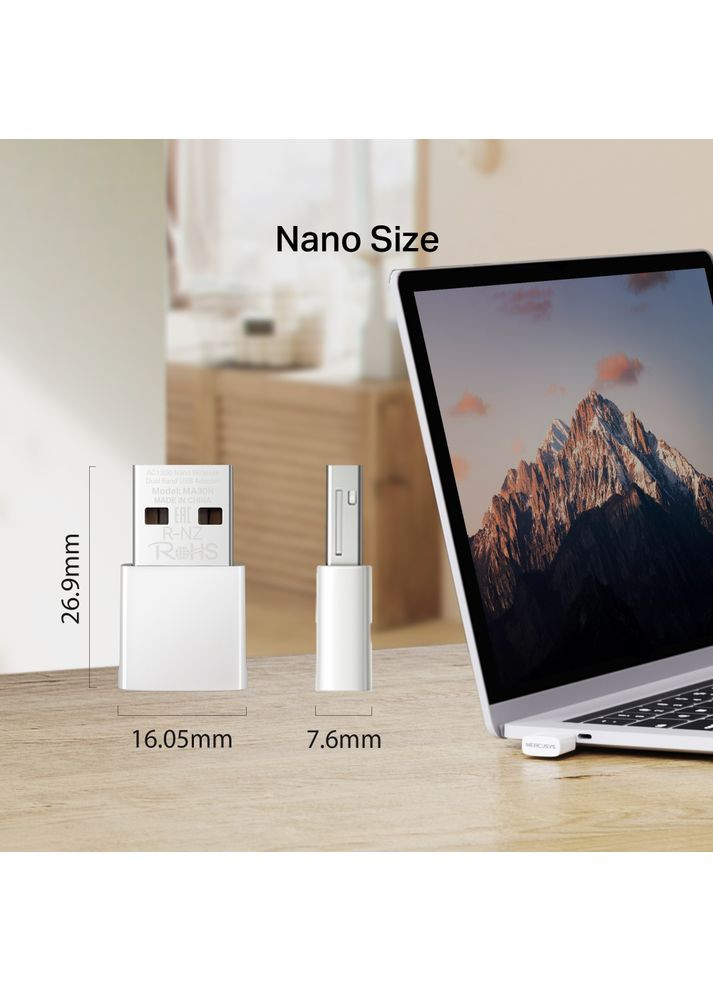 Адаптер WiFi MA30N AC1300, USB Mercusys (360604698)