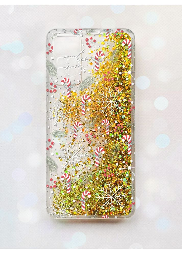 Чохол з плаваючими блискітками на Xiaomi Redmi Note 11 Pro Золотий:: Новорічний фон (принт 199) Creative (362963515)