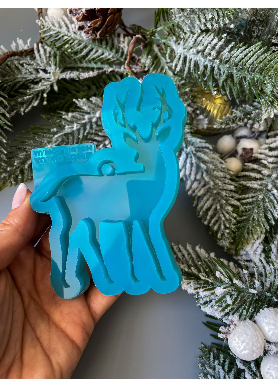 Молд Олень для новогодних игрушек на елку силиконовая форма для эпоксидной смолы No Brand (370566449)