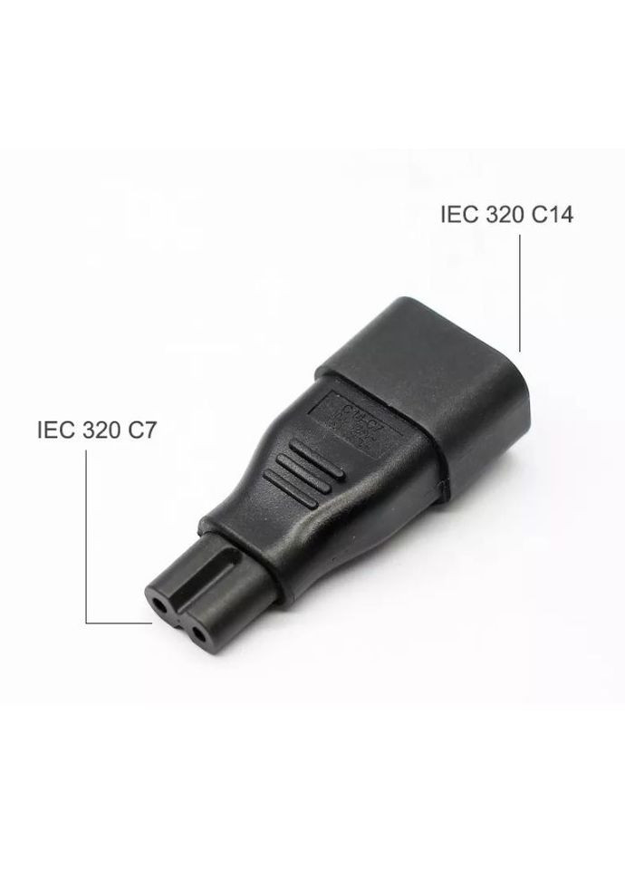Перехідник живлення IEC(C14) to (C7)Euro8 M/M (тато/тато) (адаптер) прямий Lucom (370888237)