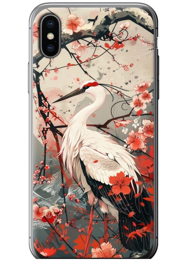 2D пластиковый чехол 'Аист в цвету сакуры' для Endorphone Apple iPhone XS (291420354)