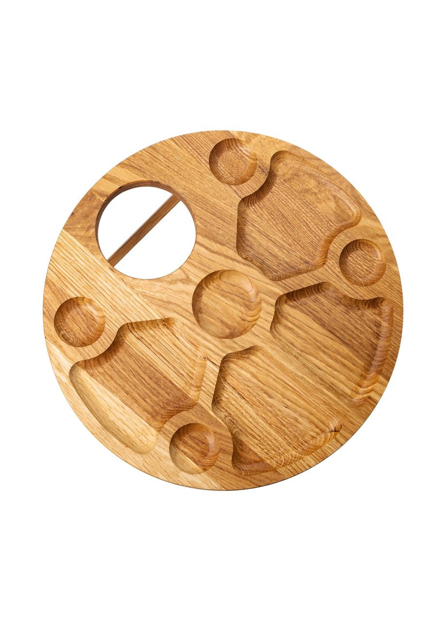 Винний столик-менажниця з дерева 35 см круглий на ніжках дуб BWR350180 (A-033355) LUGI (354825538)