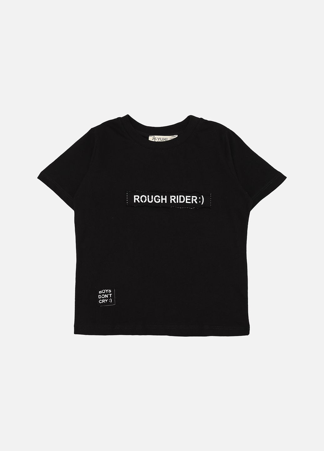 Чорна літня футболка з коротким рукавом для хлопчика колір чорний цб-00274906 Yuki