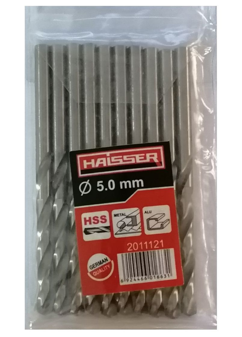 Сверло по металлу 5.0х52х86 мм цилиндрический хвостовик (DIN 338), (HS101013/2011121) 15843 Haisser (292565750)