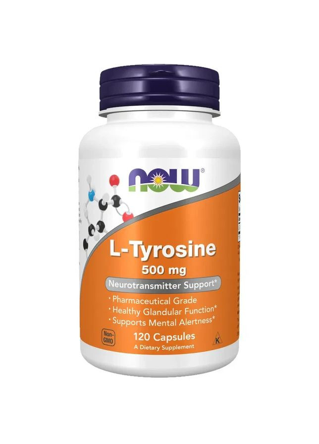 Тирозин L-Tyrosine 500 мг 120 капсул Now Foods (361117508)