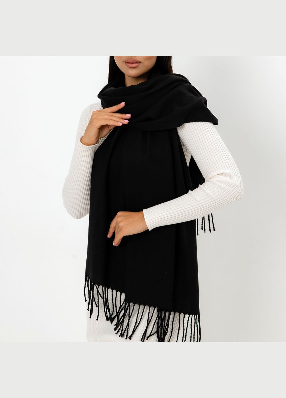 Кашемировый однотонный шарф "Жасмин" Черный 104005 Cashmere (322502050)