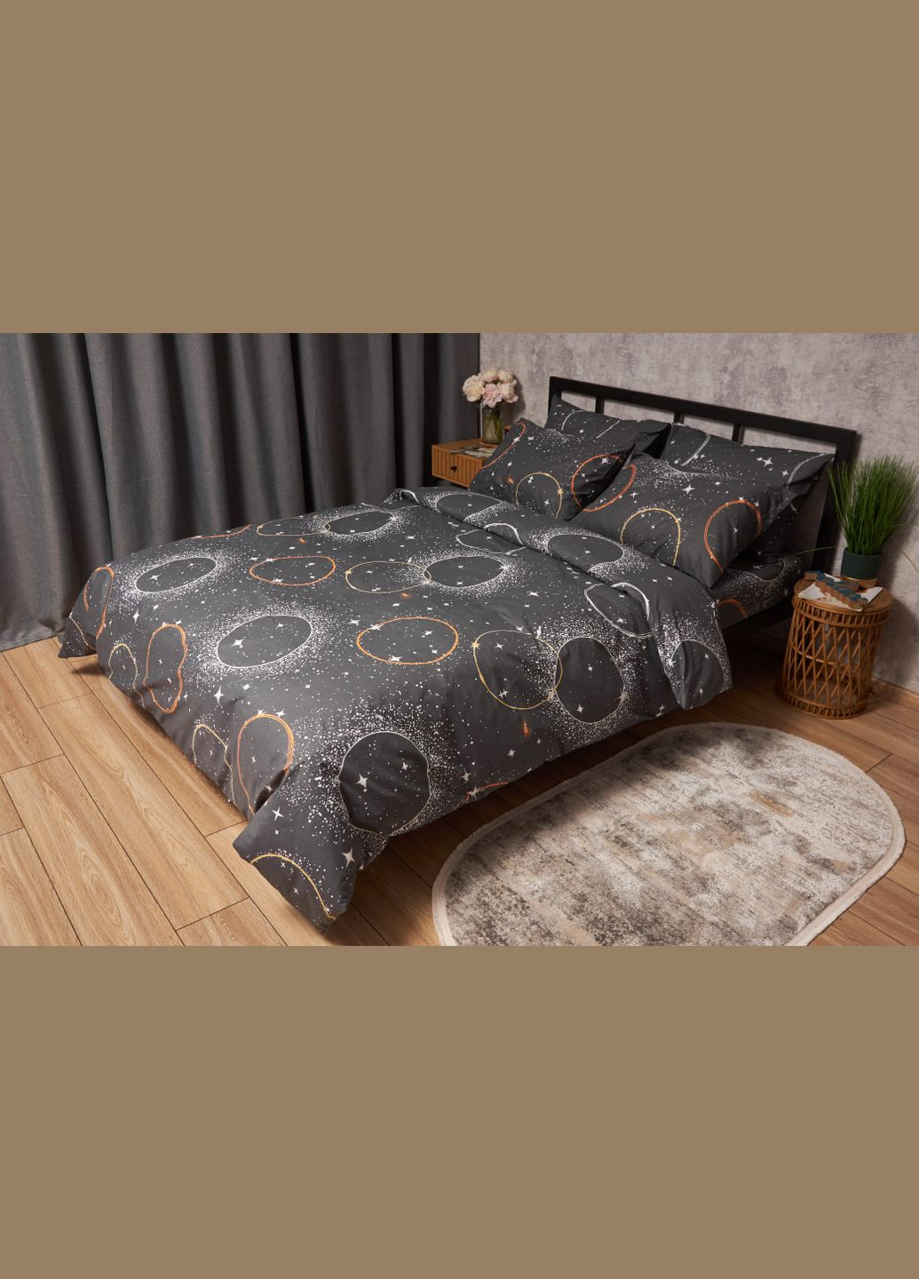 Комплект постільної білизни Бязь Gold Люкс «» полуторний євро 160х220 наволочки 2х70х70 (MS-820005657) Moon&Star Cosmic Glow (302973872)