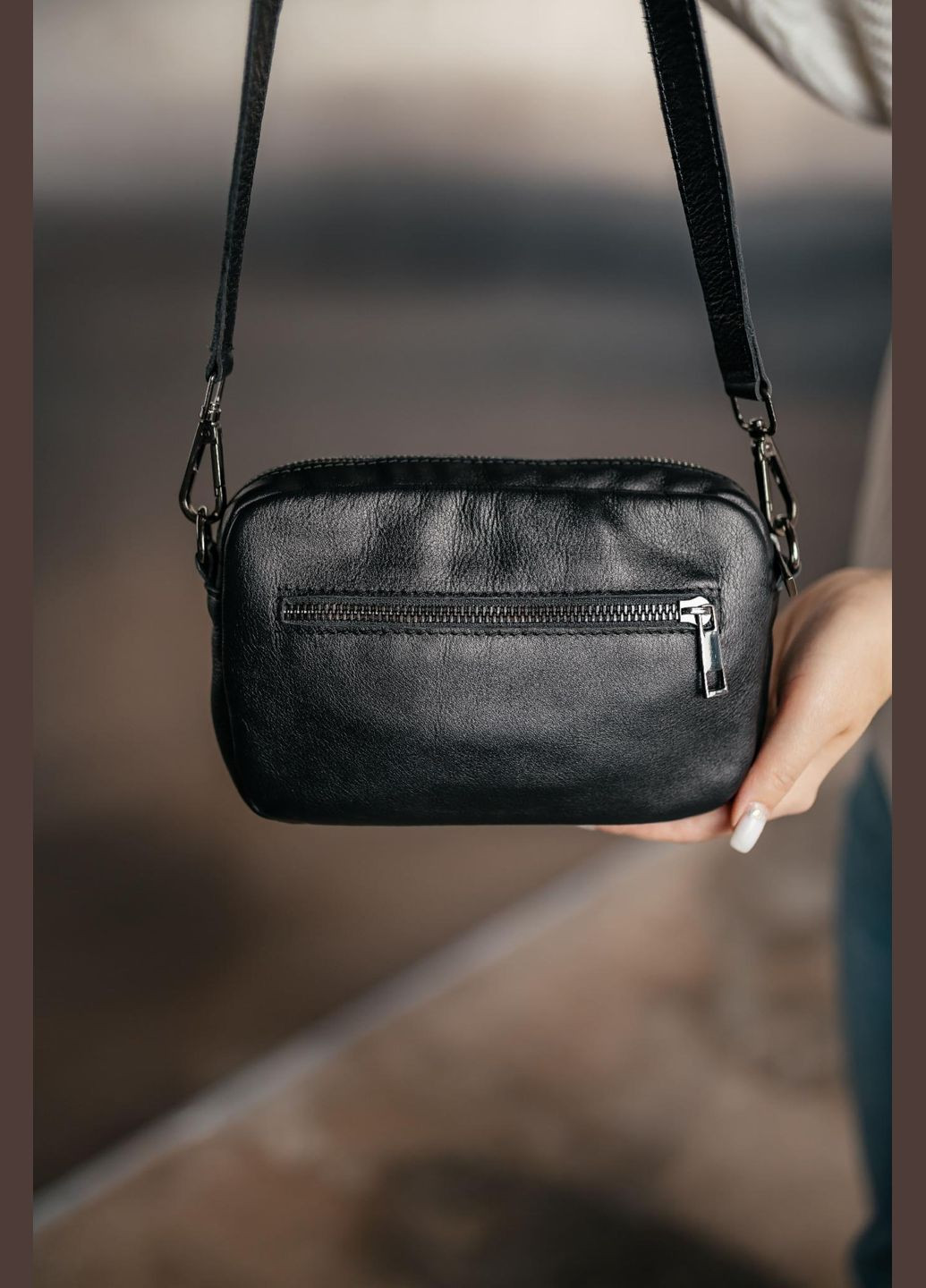 Сумка кожаная женская функциональная черная NIUNIU (296662355)