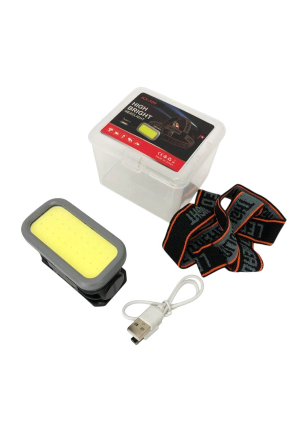 Ліхтар налобний акумуляторний YM309 COB з червоним і білим світлом No Brand (347640932)