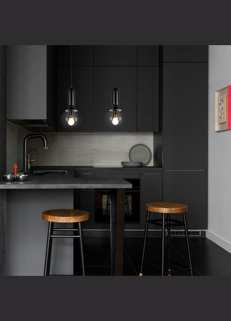 Подвесной светильник с 15см шаром (52-1012-1 BK+CL) No Brand (370072351)