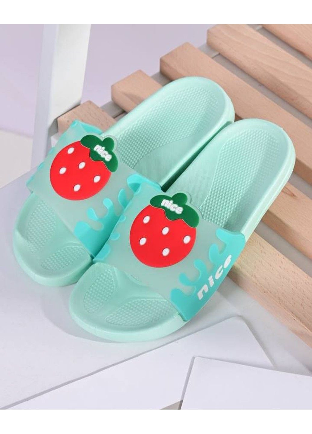 Шльопанці жіночі Nice бірюзові No Brand (339111469)