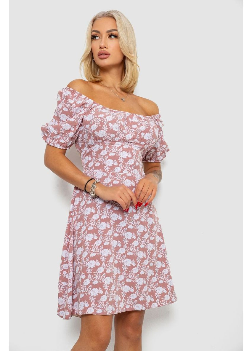 Пудровое платье софт с принтом,, 230r0105 Ager