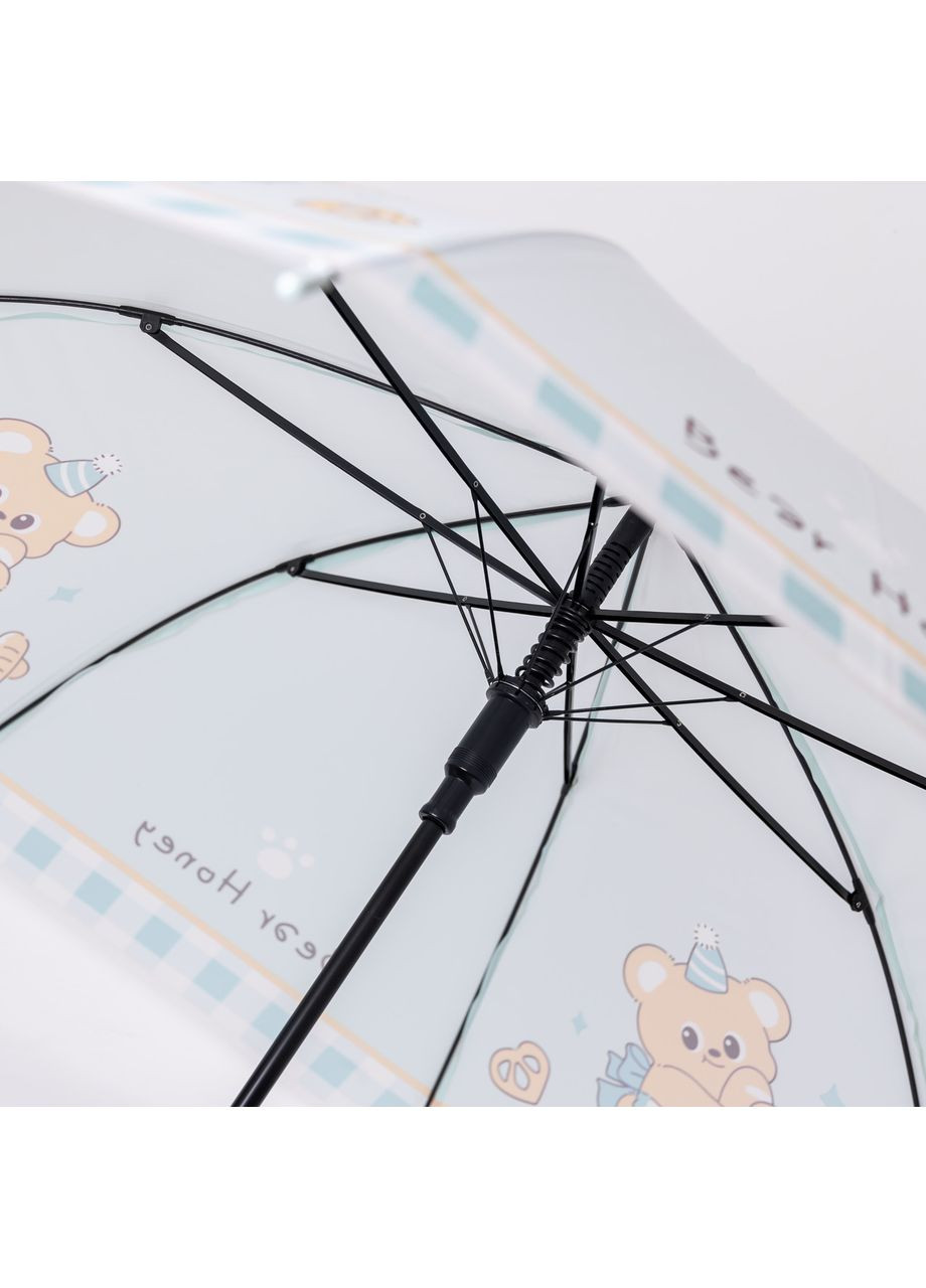 Комбинированный классический детский зонт-трость полуавтомат из полиэстера прочный надежный 8 спиц диаметр 94 см мятный hp-23-11m Yiwu (369142713)