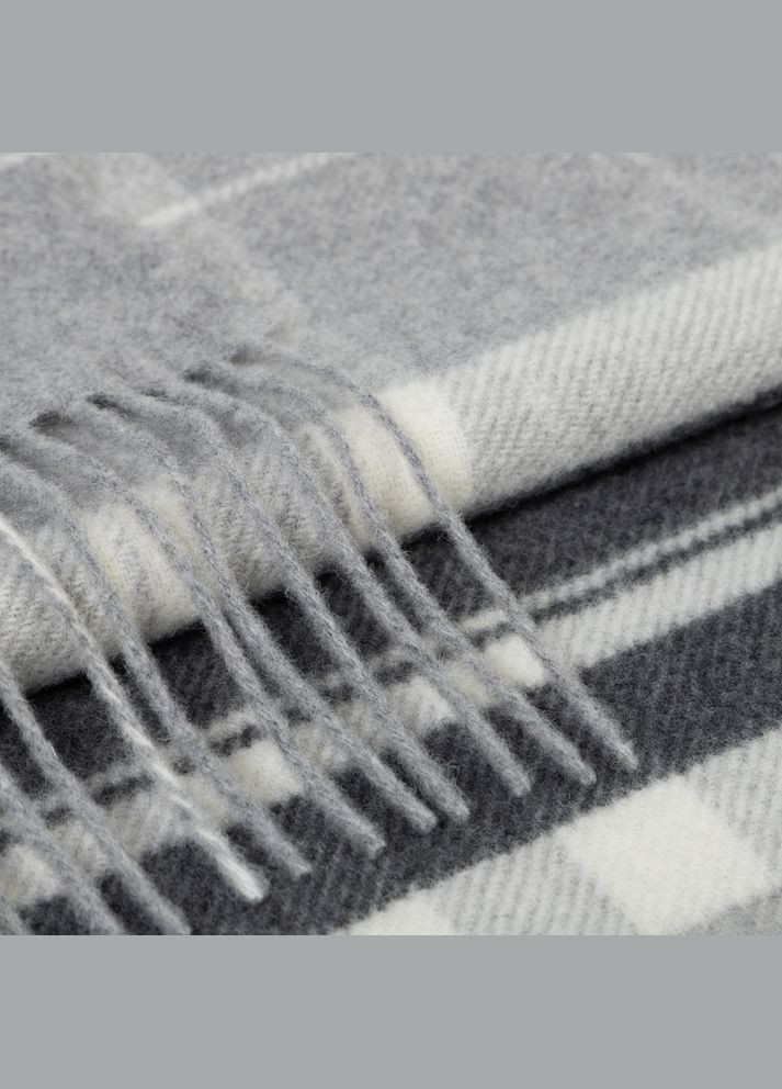 Плед Кашемировая клетка св.серый-т.серый 140 x 200 см Love You (313236623)