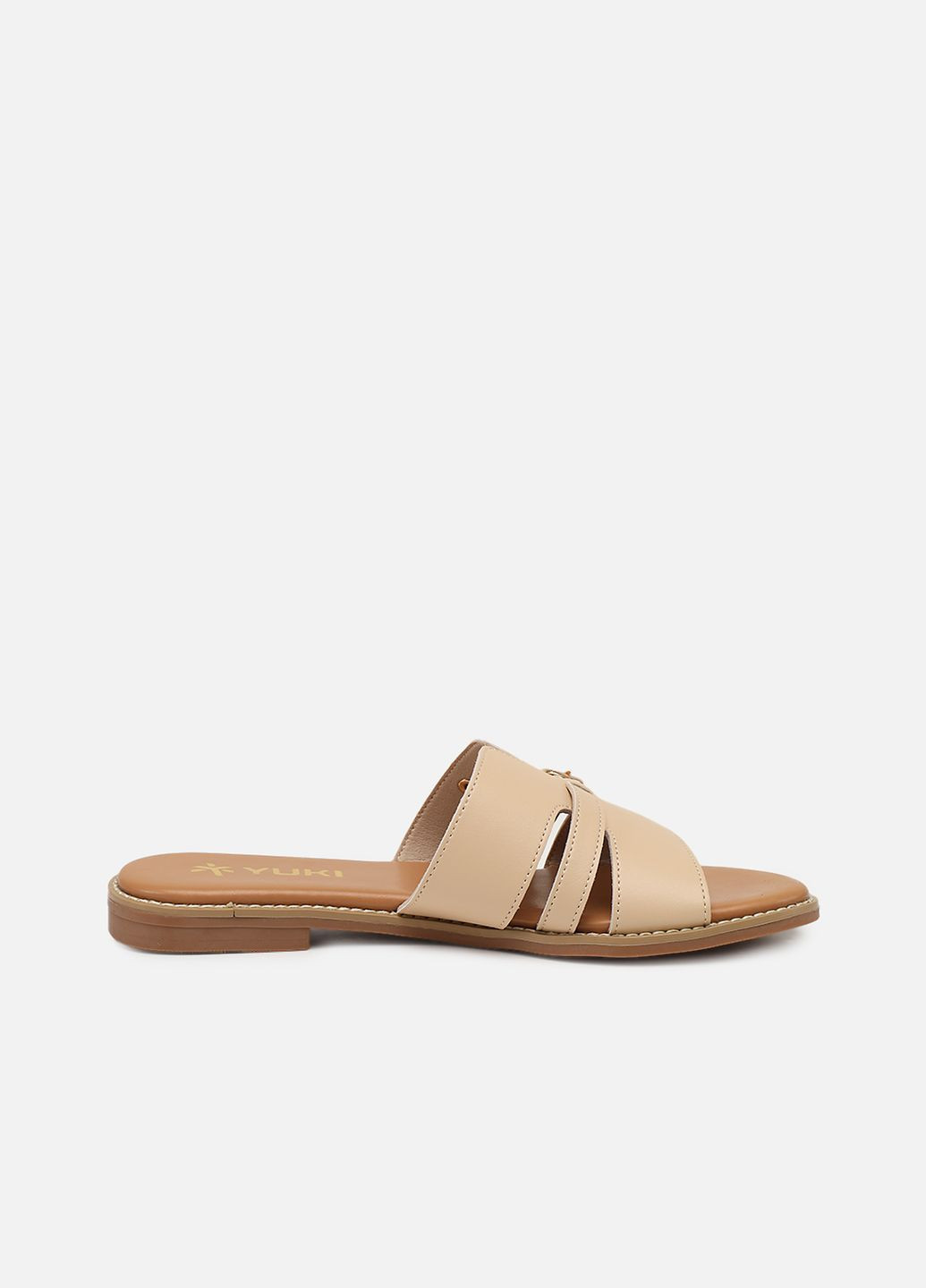Бежевые шлепанцы женские цвет бежевый цб-00264121 Yuki