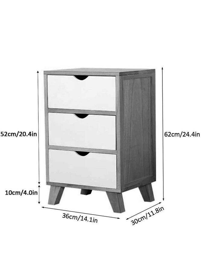 Прикроватная тумба из дерева Абуми 3 мокко (ПТМ-30171020) No Brand (328077155)