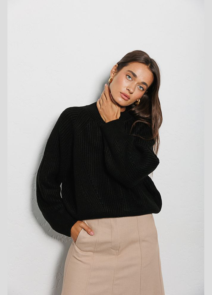 Вязаная женская кофта молочная с рукавами-регланами Arjen (294906707)