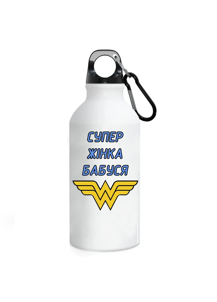 Фляга Для Бабушки (бутылка) для воды с карабином 500 мл Металлическая (Туристическая, Для кемпинга, Для спорта) #04 500 мл Белый No Brand (323639351)