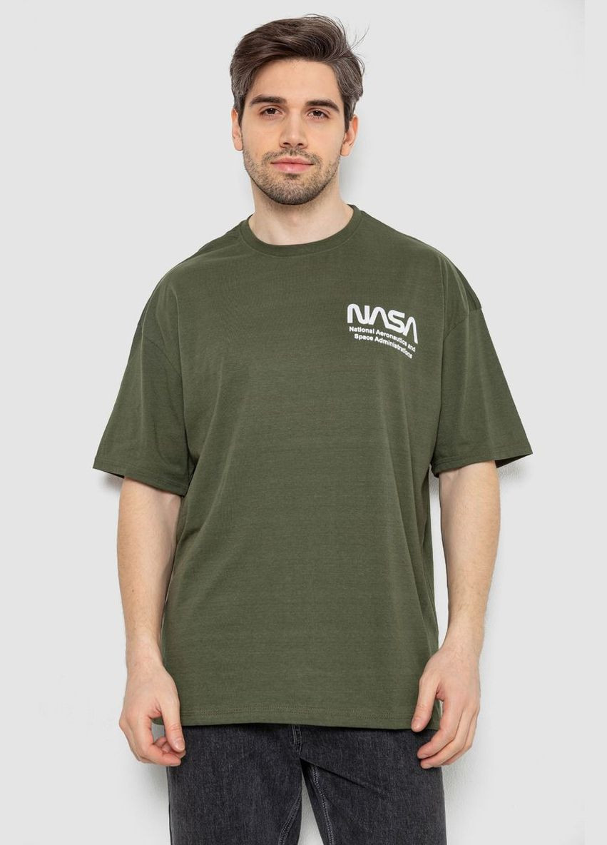 Хаки (оливковая) футболка мужская с принтом черная размер l (sku_244r2125) с коротким рукавом No Brand