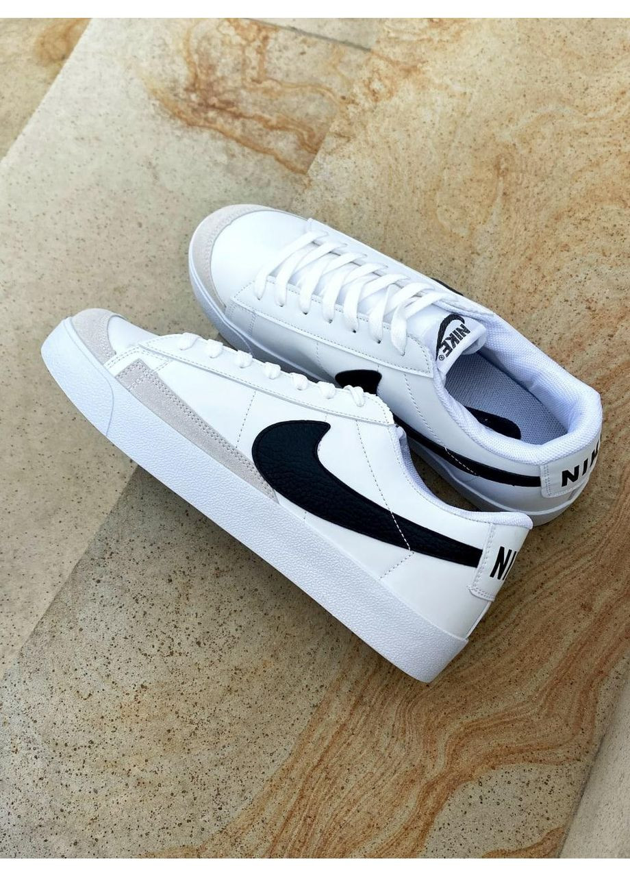 Черные демисезонные кроссовки мужские nike blazer low white black v3 найк блейзер No Brand