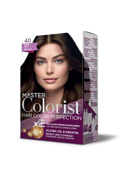 Краска для волос 4.0 Коричневый 2x50мл+2x50мл+10мл Master Colorist (285720224)
