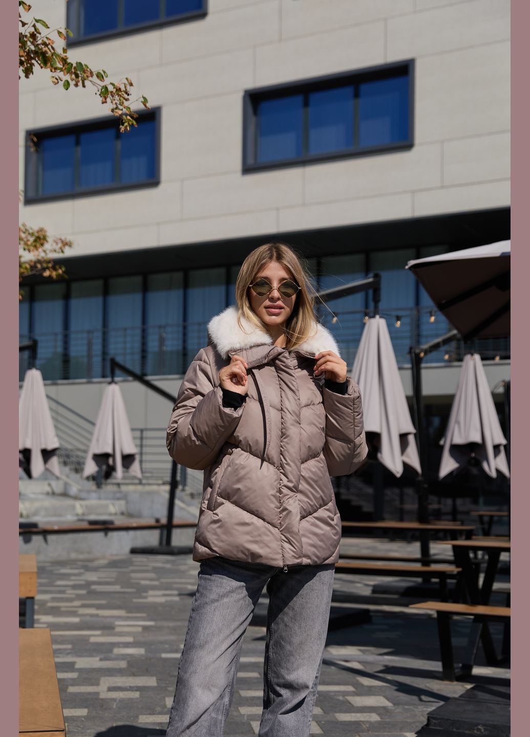 Кофейная зимняя куртка MN