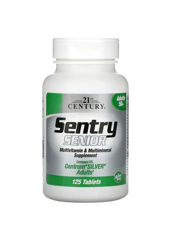 Мультивітаміни та мінерали для дорослих 50+, Multivitamin & Multimineral,, 125 таблеток 21st Century (380902412)