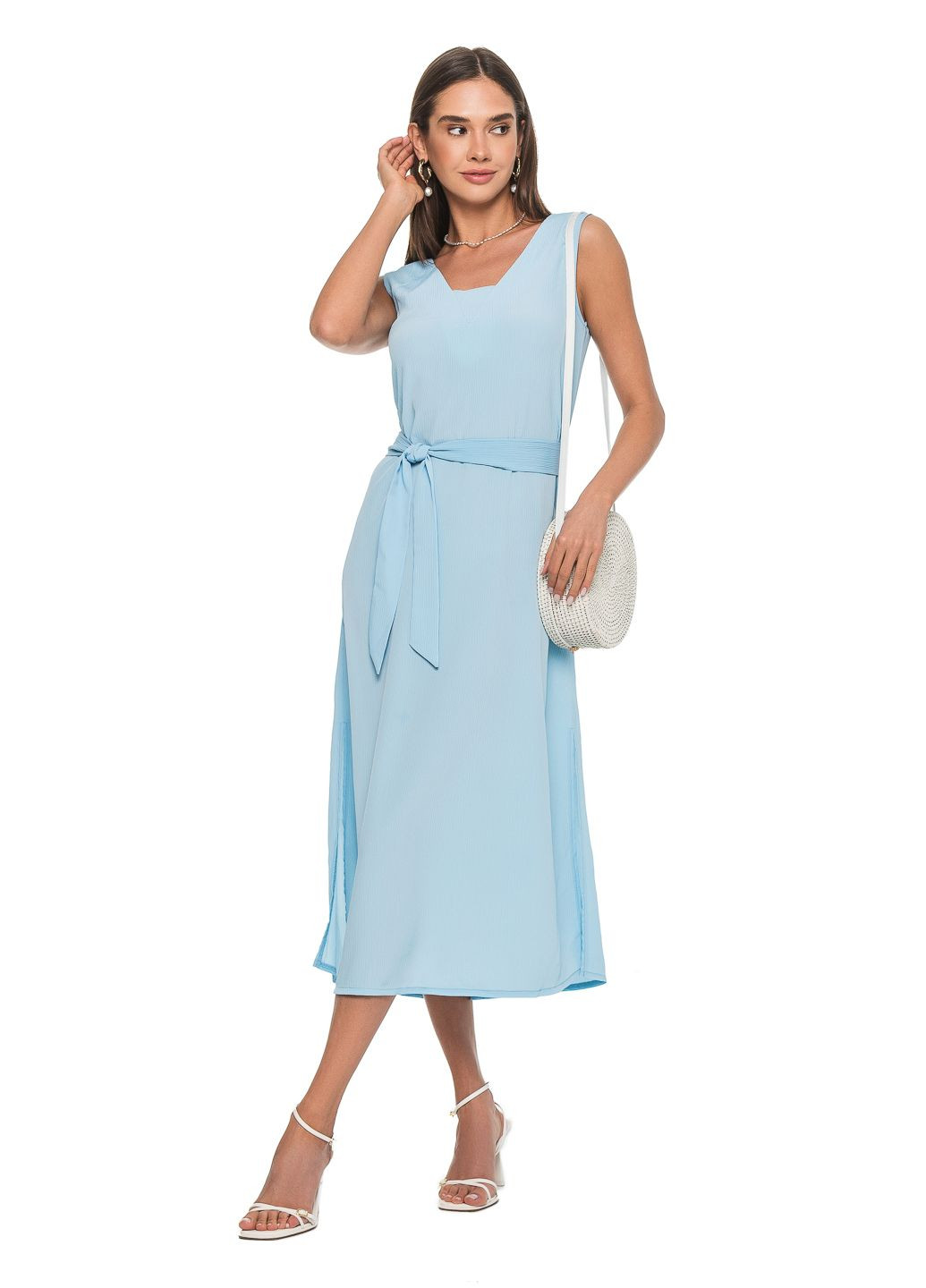 Блакитна літня легка сукня без рукавів SVTR