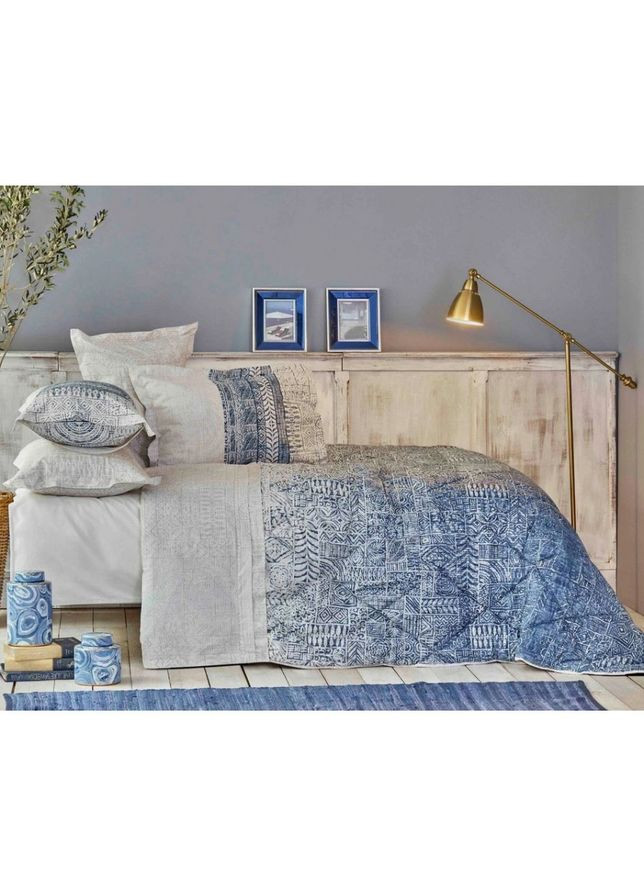 Набор постельных принадлежностей с одеялом Marea mavi голубой евро. Karaca Home (285778723)