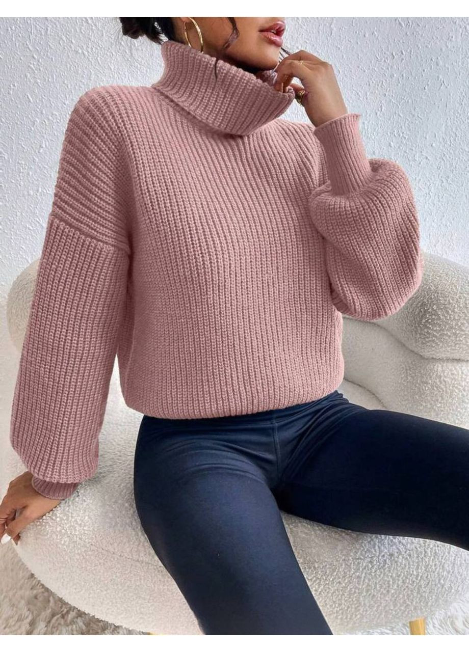 Пудровий демісезонний светр жіночий No Brand