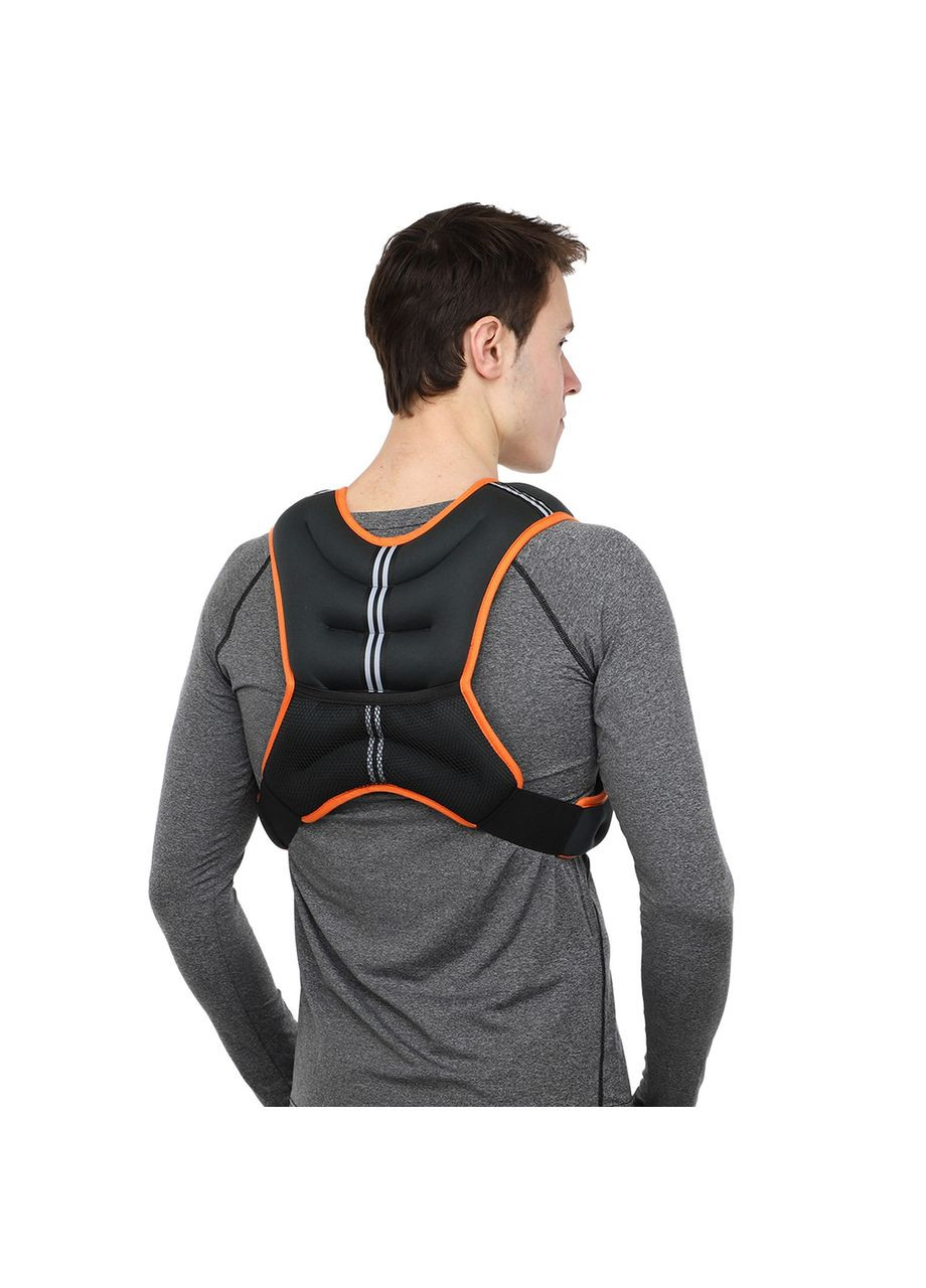Жилет утяжелитель с фиксированным весом XB9300-10 10кг (неопрен, наполнитель-металлические шарики, черный-оранжевый) Zelart (361437173)