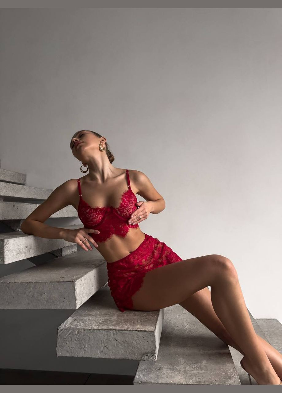 Красный демисезонный комплект белья No Brand