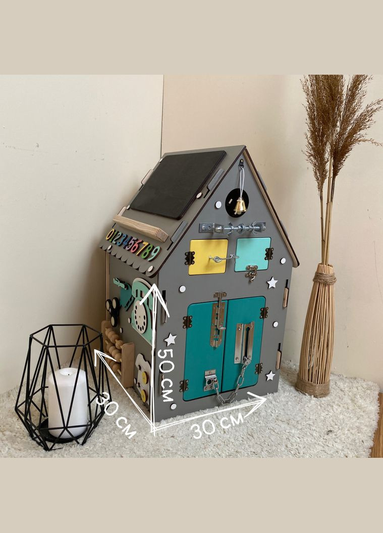 Бизидомик, бизихаус, бизихатка развивающая деревянная игрушка 30х30х50 см No Brand (355890466)