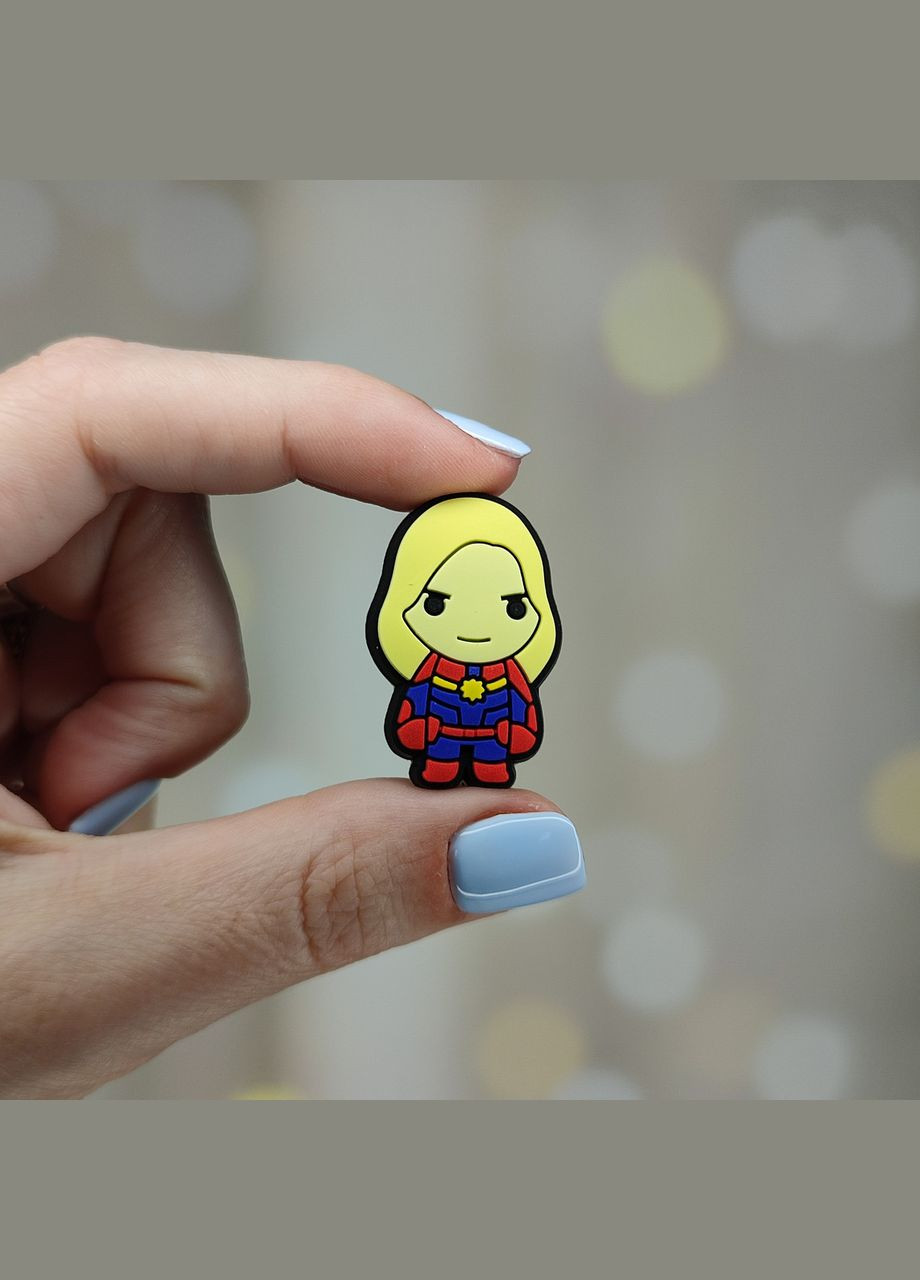 Джибітс "Капітан Марвел. Marvel Comics". Значок для кроксів SureGeek (322059633)