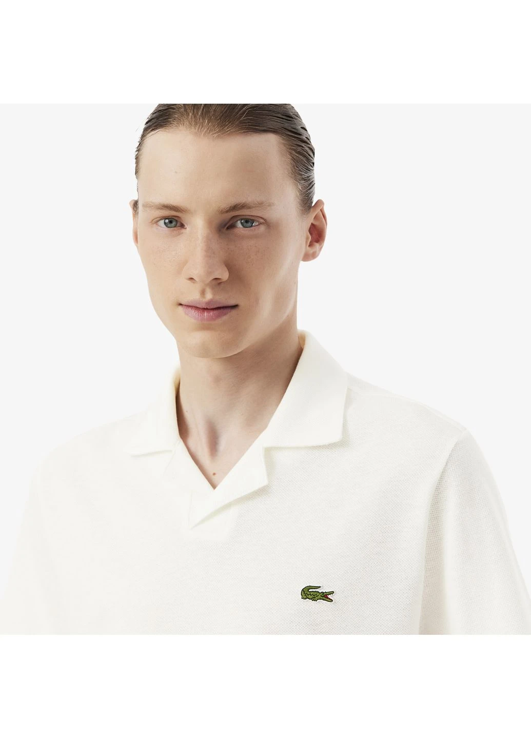 Белая футболка-поло для мужчин Lacoste однотонная