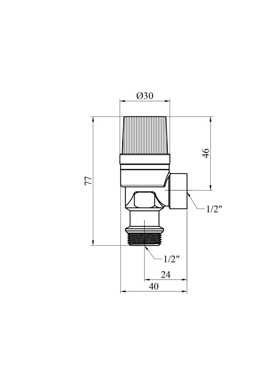 Клапан предохранительный 1/2" ВН 3 Bar латунный STA (317349200)