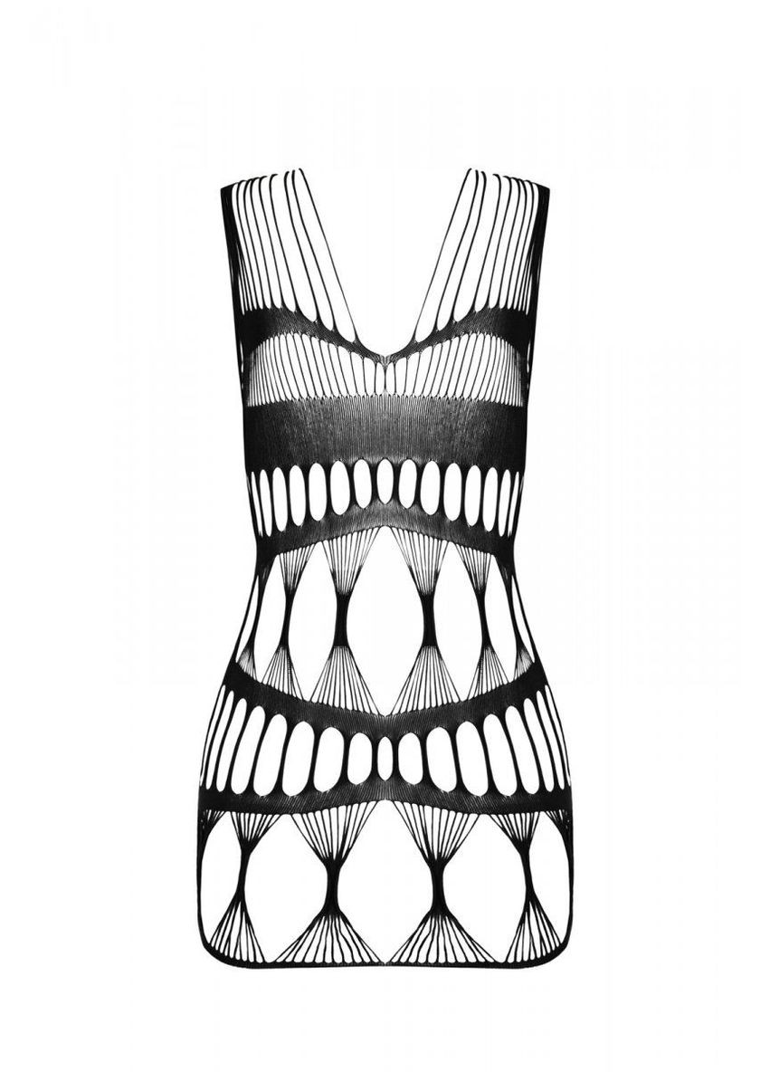 Бодістокінг-сукня BS089 black, міні, плетіння у вигляді павутини Passion (297573808)