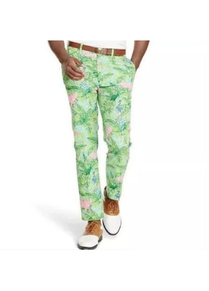 Салатовые кэжуал летние зауженные брюки Ralph Lauren